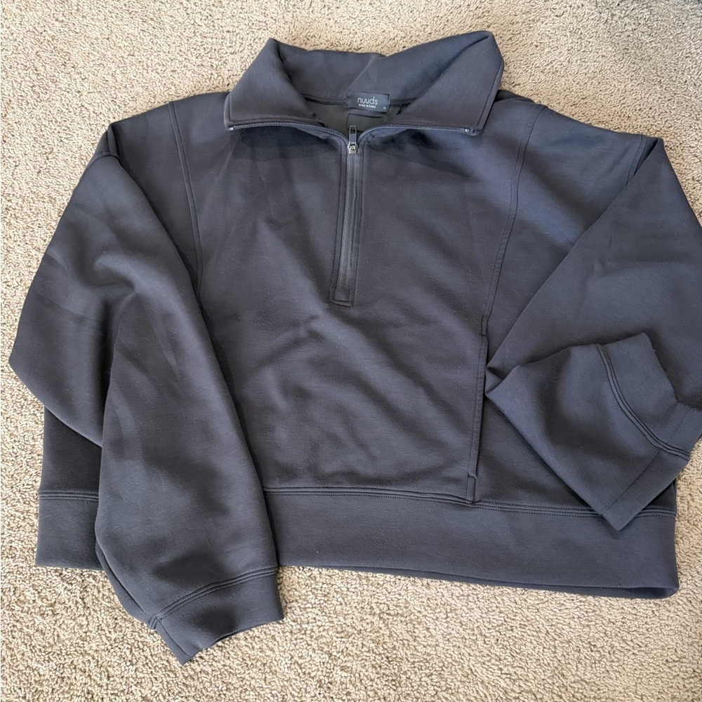 nuuds Women's Charcoal Half-Zip Pullover Sweatshirt